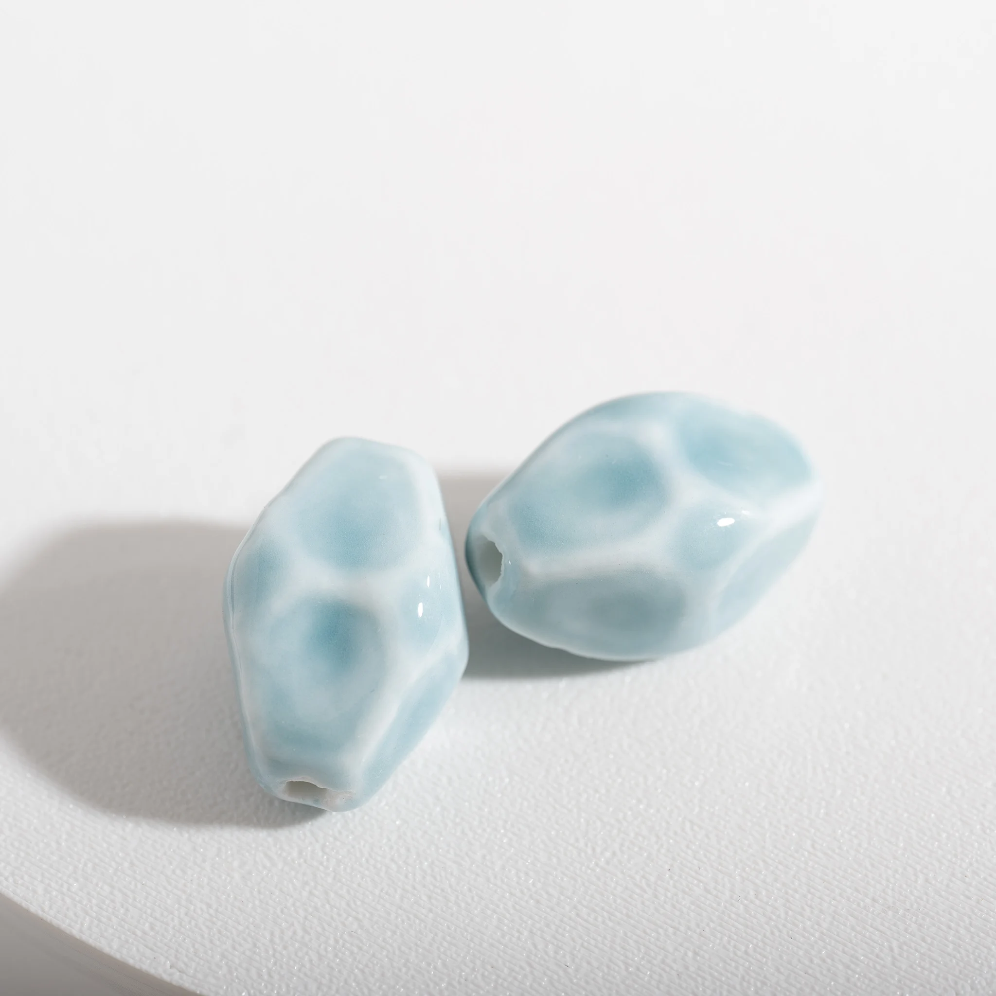 Blue Diamond Ceramic Beads for Jewelry Making DIY Craft Supplies Large Hole Spacer Beads for Bracelet Necklace Handmade Projects