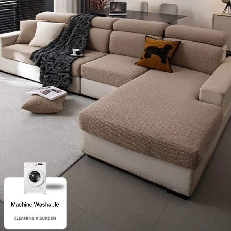 Dehnbarer Polar-Fleece Weicher Sofabezug Elastischer Universeller Sitzbezug für Wohnzimmer 1/2/3/4-Sitzer Möbelschutz – Detail 7