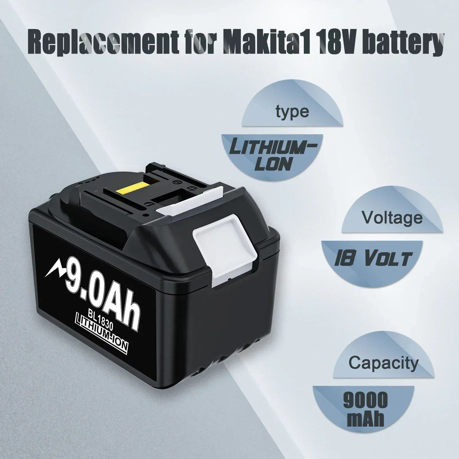 9.0Ah/6.0Ah para Makita 18V batería BL1830 batería recargable 18V batería de herramienta eléctrica de repuesto para Makita BL1815 BL1860BL1840