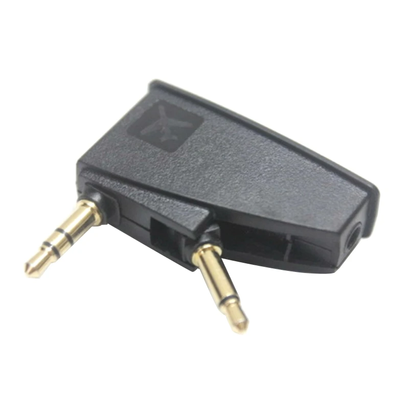 DX62 Flight Headphone Adapter 3.5 Mono Plug to 2x3.5 Plugs forQC45 QC35 QC3 QC25 QC20 Headphone Airline Adapter