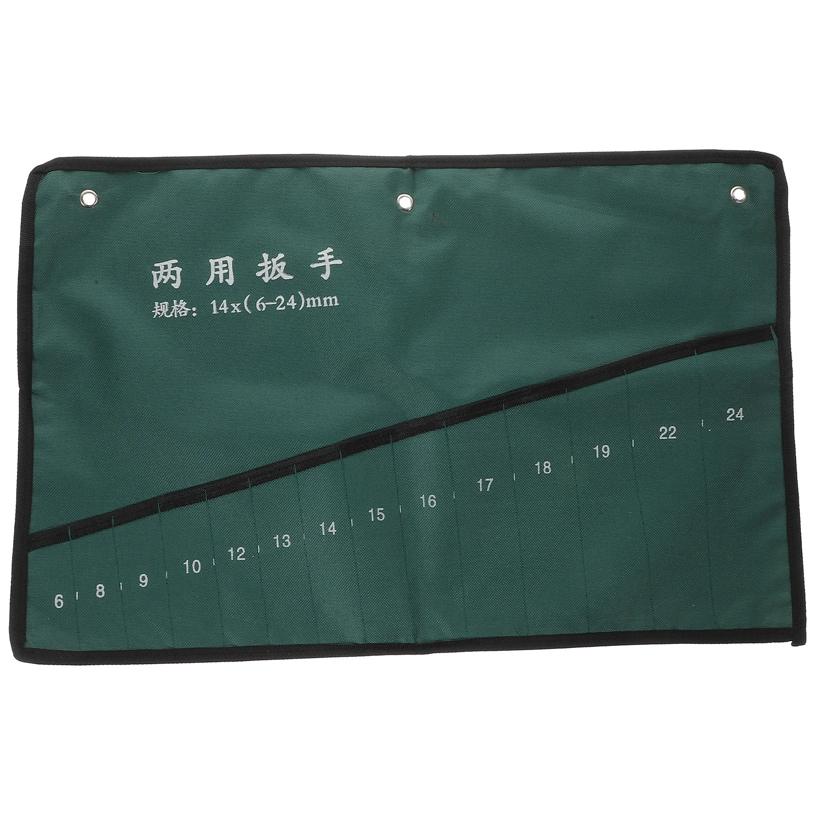 Canvas Roll Up Tools Storage Bag 14-Pocket Spanner Wrench Organizer Pouch Canvas Roll Up 14-Pocket Wrench Organizer