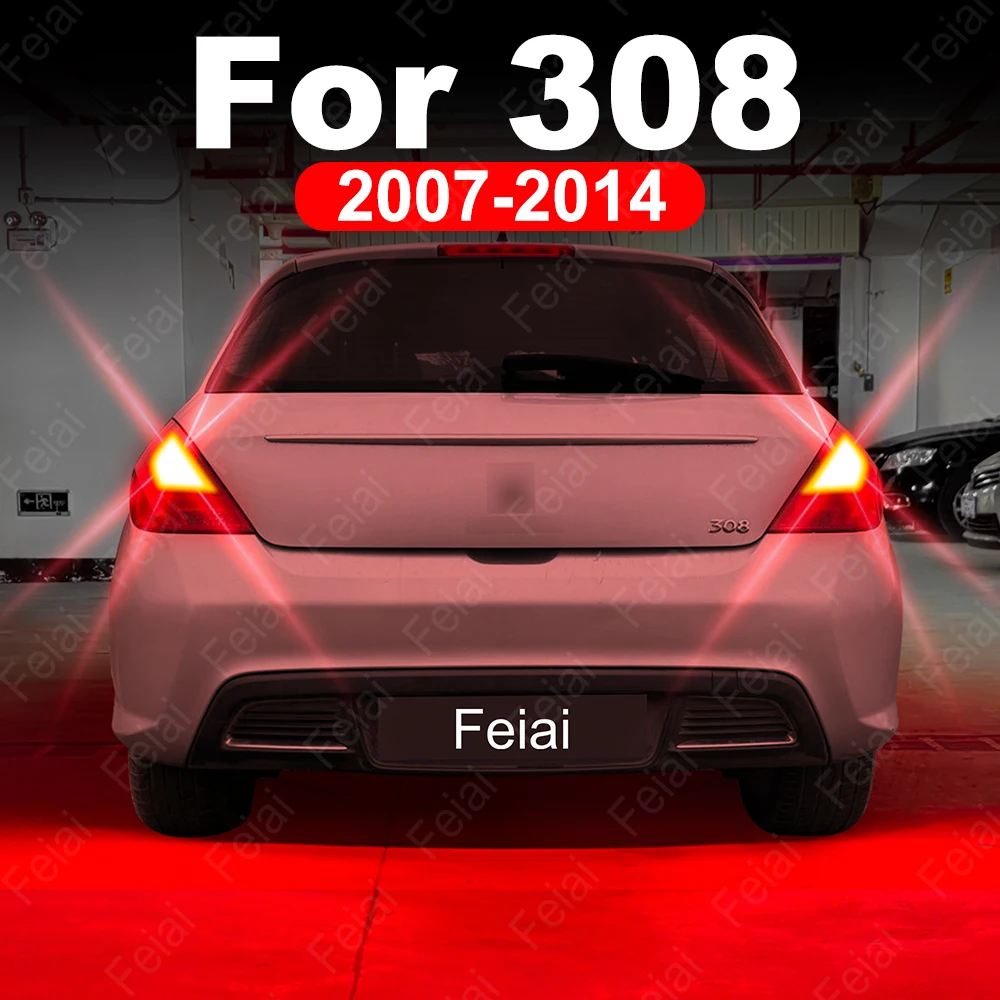 Ampoule de feu Stop LED pour Peugeot 308 SW 2007 2008 2009 2010 2011 2012 2013 2014, Flash stroboscopique, accessoires de feu stop