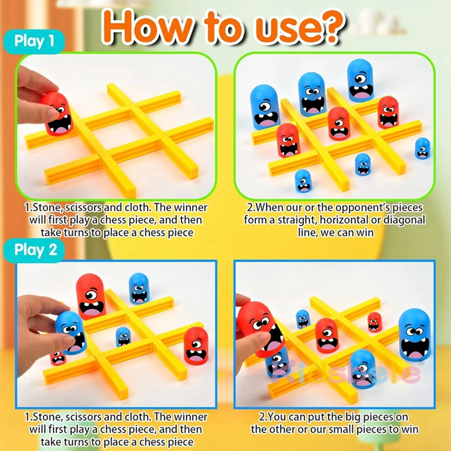 Parent-child Interactive Toys Tic Tac Toe Game Funny Games for Kids Family Friends Suitable Party Toys Big Eat Small Game