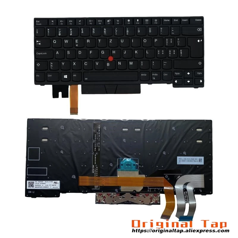 SWS Swiss Backlit Keyboard for Lenovo Thinkpad E480 E485 E490 T480S T490 T495 P43S L480 L490 L380 L390 Yoga 01YP306 01YP546 01YP