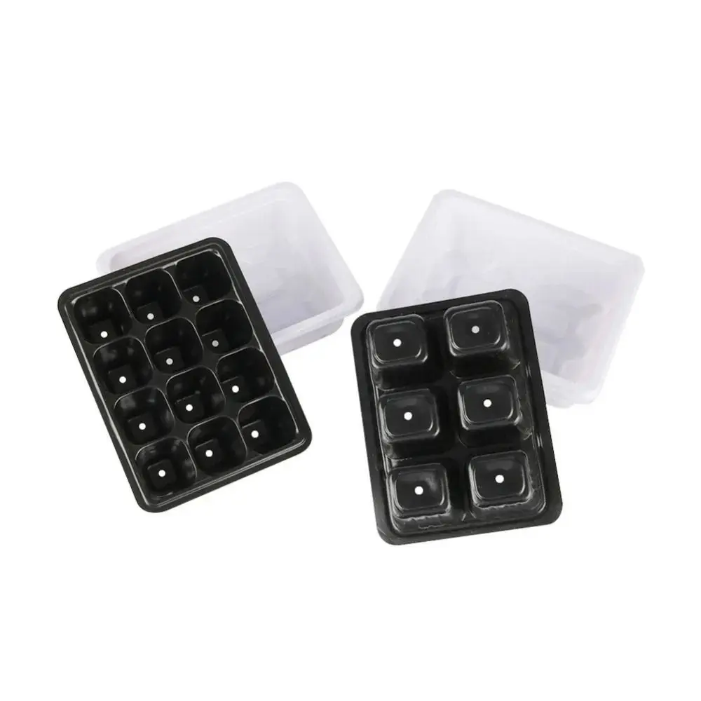 

Garden Grow Box With Cover 12 Cells Seedling Trays White Breathable Germination Box Square Plant Seedling Tray Bonsai