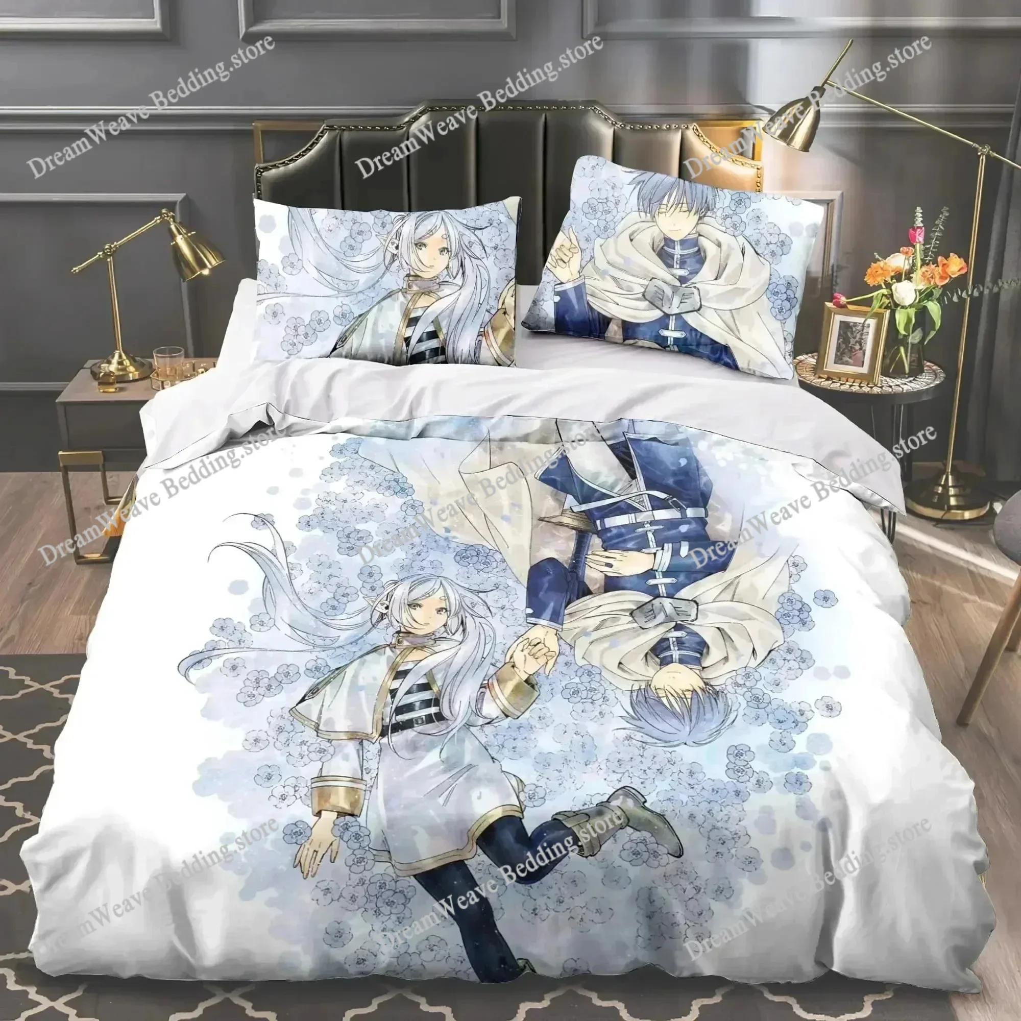 

3D Print Anime Frieren Bedding Set Twin Queen King Size Duvet Cover Set Pillowcase Bed Boys Adult Home Textiles Boys Girls963