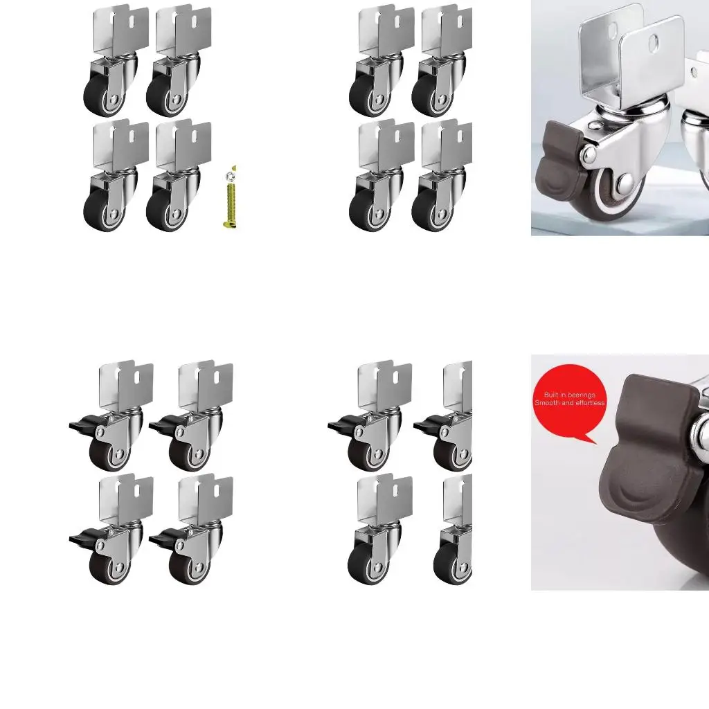 4Pcs Furniture Wheel Castor 1inch Universals Swivels Casters Trolley Wheel high quality