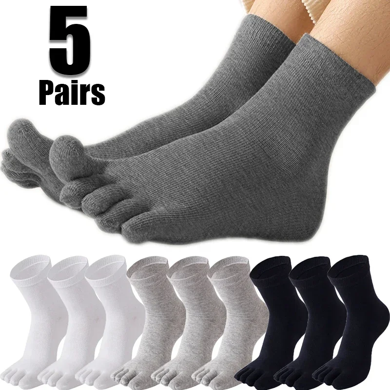 5 paia Tabi Toe Socks uomo calzini a cinque dita comodo cotone Running Crew traspirante sudore deodorante calzino sportivo antibatterico