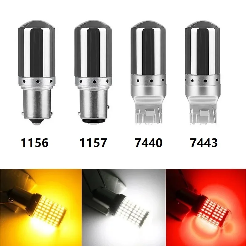 1pcs 1156 BA15S P21W BAU15S PY21W T20 7440 W21W S25 Canbus LED Bulbs 3014 144smd Error Free Turn Signal Lights Brake lamp 12V