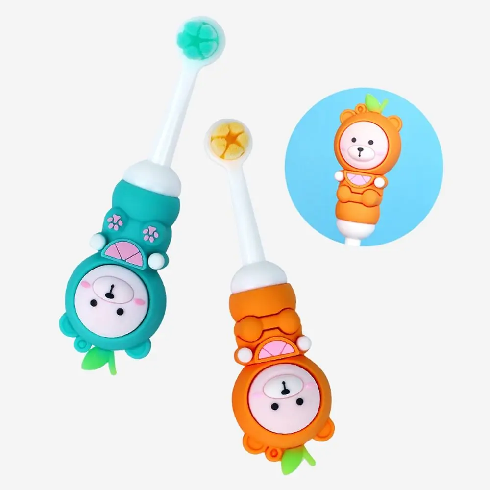 Cute Care Teeth Child Toothbrush Dental Care 1-9Years Old Soft Hair Toothbrush Kids Training Silicon Fruit Bear Toothbrush Kids