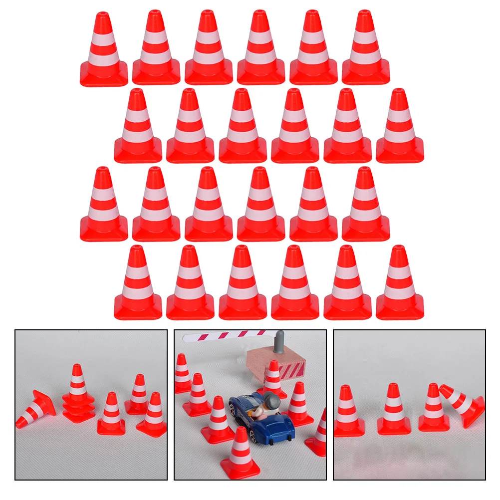 

35 Pcs Childrens Transportation Toys Roadblock Cone Traffic Sign Model ABS Educational Simulation Portable Mini Road Signs
