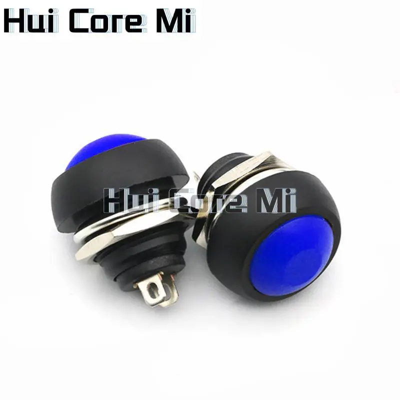 12mm Waterproof Momentary ON/OFF Push Button Mini Round Switch 1A 250V