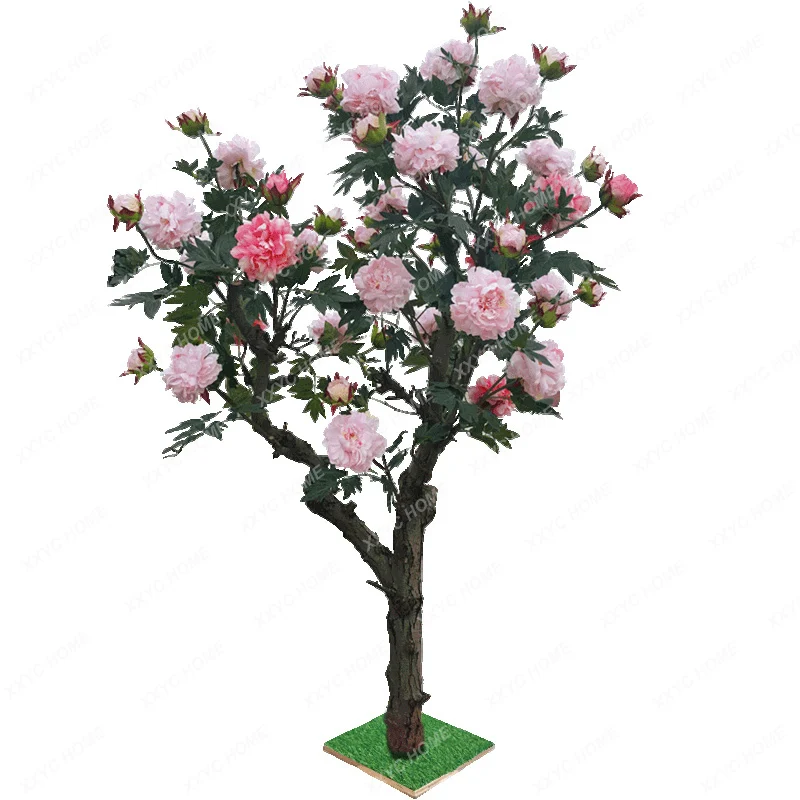 

Peony Tree Artificial Flower Fake Flower and Plastic Flower Fake Trees Indoor Living Room Decorative Tree Fake Trees Rattan