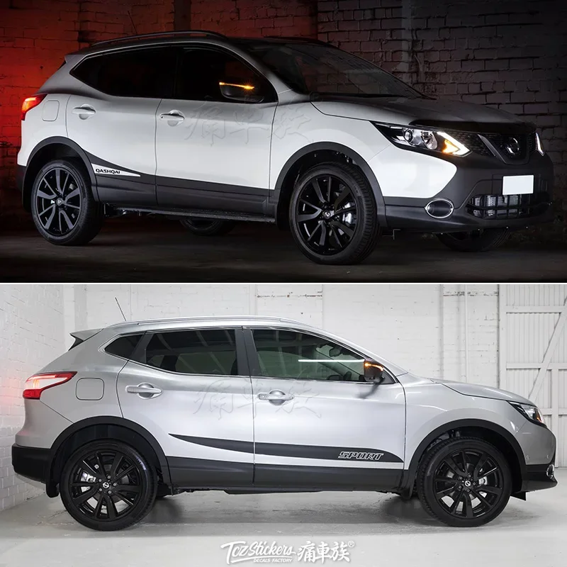 

2 шт. автомобильные наклейки для Nissan qashqai 2019-2021, модные украшения на заказ, виниловые наклейки, аксессуары для пленки