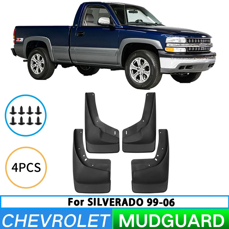 For Chevrolet Silverado 1999-2006 Car Tire Fender Splash Wound Front and Rear Wheel Fender Auto Parts
