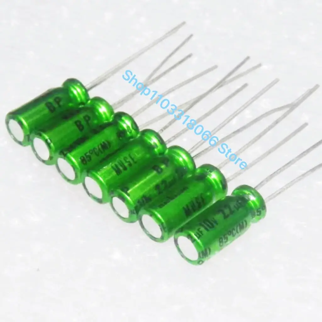 10PCSLOT MUSE BP 10V22UF Copper foot green gown electrodeless audio electrolytic capacitor size 5x11mm new genuine
