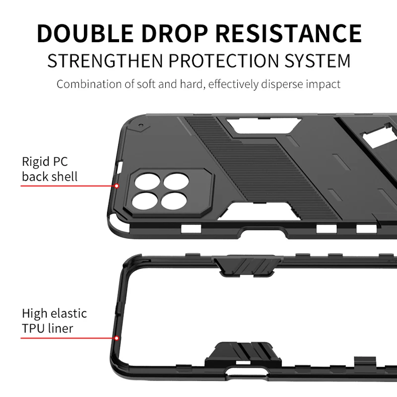 For Realme 8i Case Punk Stlye Phone Holder Protective Armor Case For Realme 8i Cover For Realme 8i Realme 8 8 Pro Realme 8S 5G