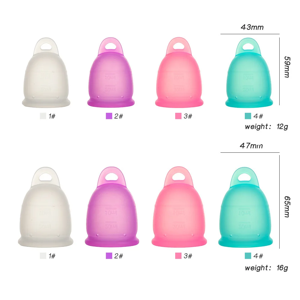 Menstrual Cup with Ring Tampon Pad Alternative Medical Silicone Feminine Hygiene Cups Women Period Menstrual Менструальная Чаша