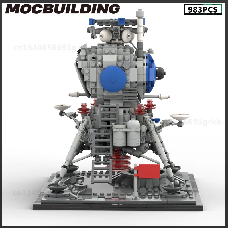 MOC Building Block Lander And Lunar Surface Model Space Series DIY Brick Christmas Gifts Assemble Toy Birthday Presents