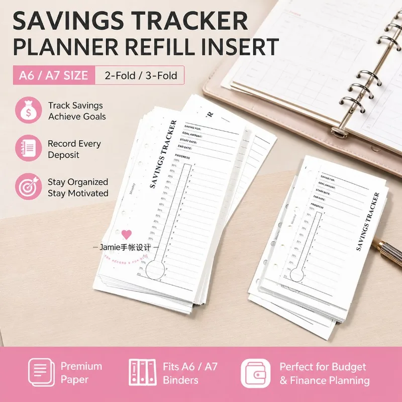 

Fromthenon A6/A7 Refillable Planner Insert-Foldable Savings Tracker Finance&Budget Record Sheets Notebook Replacement Pages