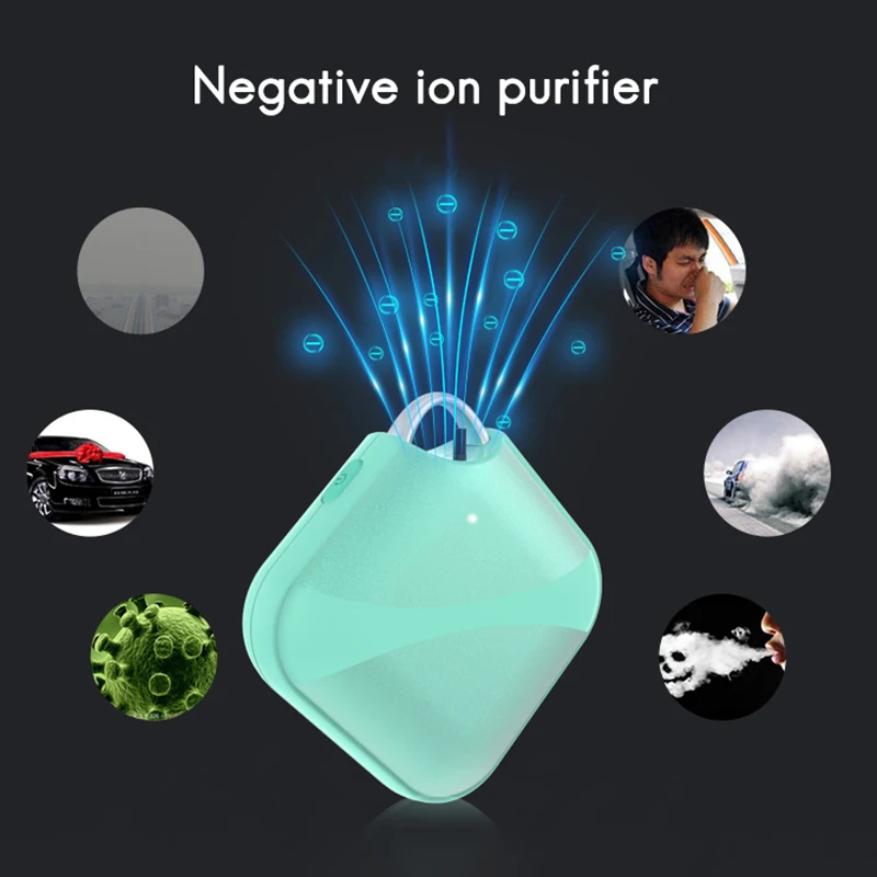 Air Purifier Fashion Personal Wearable Mini Portable Hanging Neck Car Air Outlet Clip 5000W Negative Ion Purifier