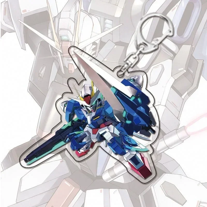 Gundam Acryl Helder Sleutelhanger 2D Rugzak Hanger Persoonlijkheid Creativiteit Leuke Cartoon Accessoires Kinderen Speelgoed Vakantiecadeau