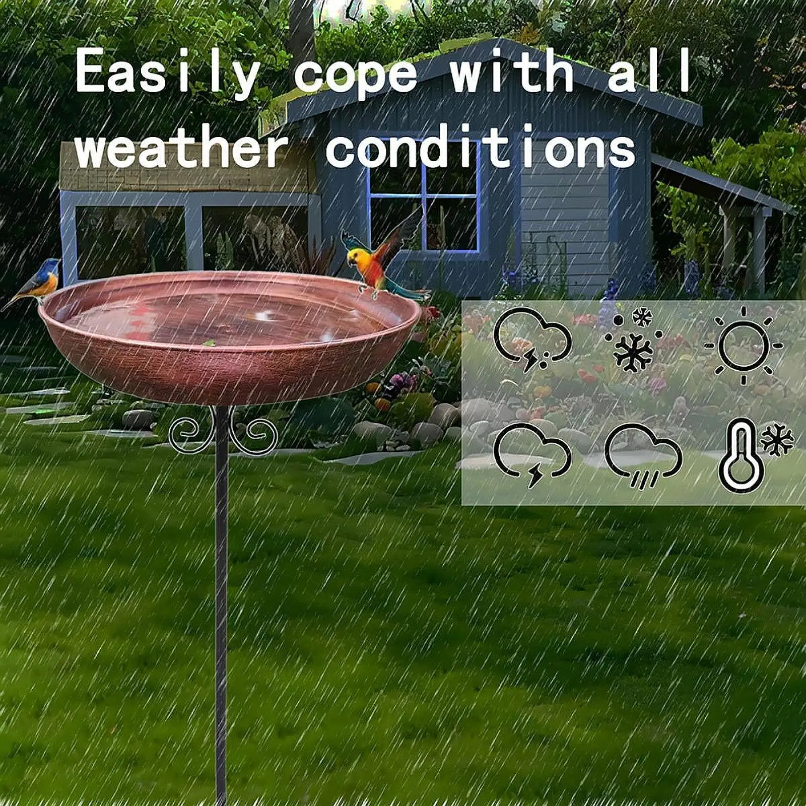 

Миска для еды, поднос для воды, поднос для питья, пейзаж, крыльцо, патио, железная ванна для птиц