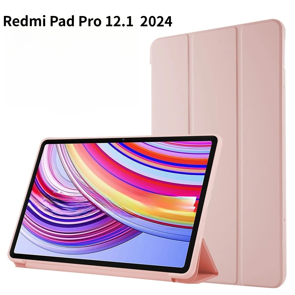 

Чехол для планшета Redmi Pad Pro 12,1 дюйма 2024, автоматический режим сна/пробуждения, складная крышка-подставка, устойчивая к царапинам и скольжению
