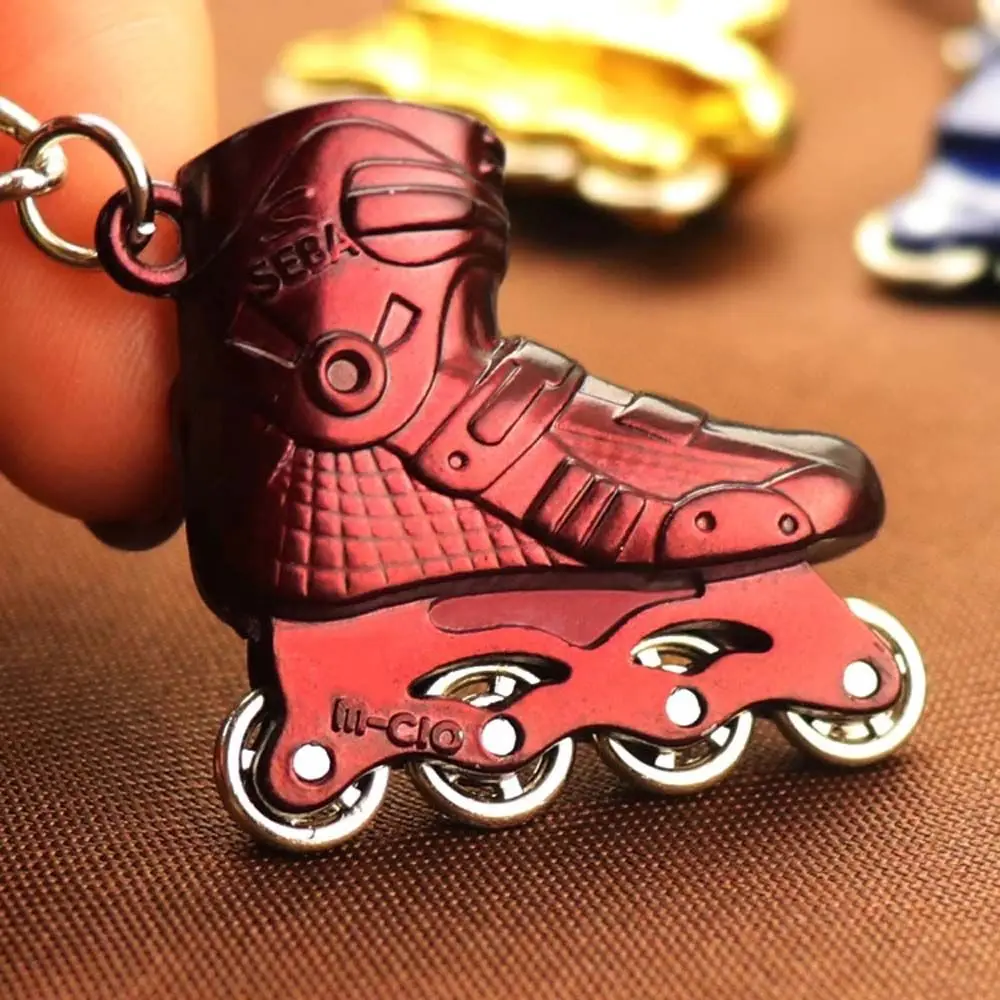 1 PCS Fashion Skate Key Chain Creative Roller Skate Keyring Durable Zinc Alloy Single Row Skating Pendant