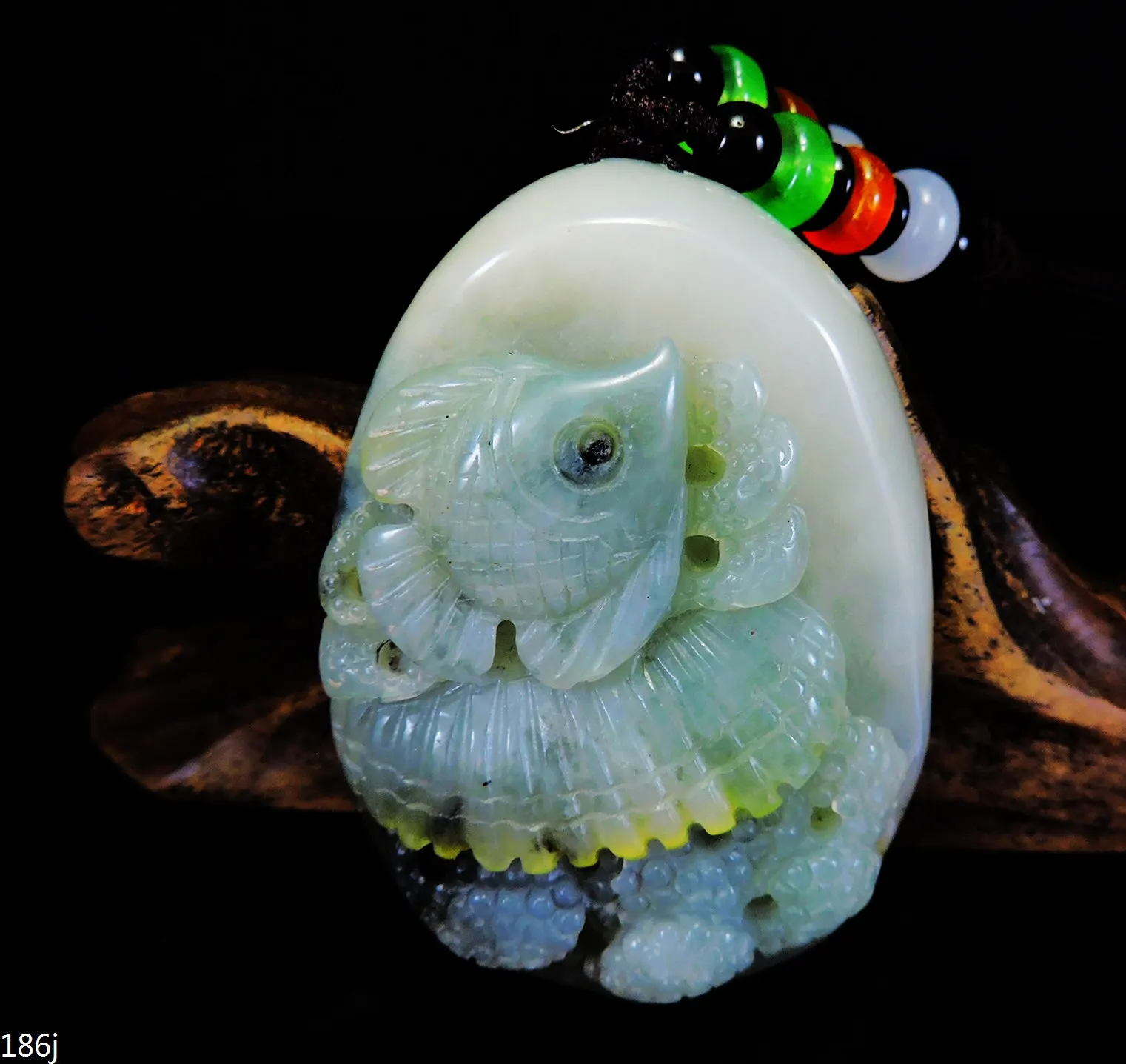 Jade Jewelry Natural Jade Pendant Necklace Hand-Carved angelfish&coral&seashell Jadeite Necklace Pendant Gift No Treatment 186j