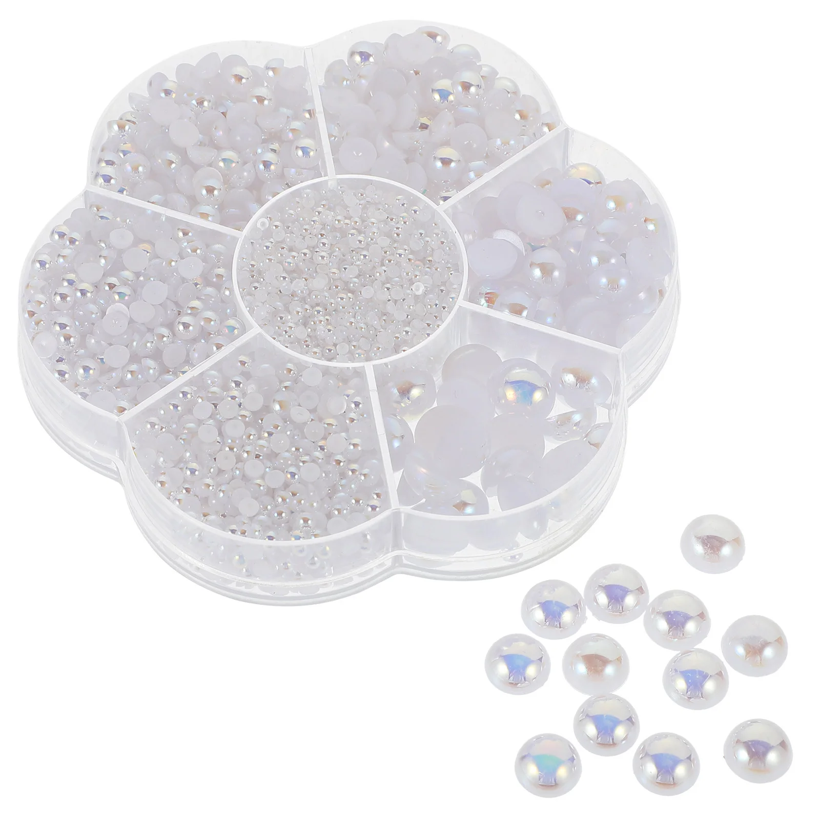

DIY Flatback Pearls Kit Half Round Imitation Pearls Crafts Manicure Decor Exquisite Beads for Nail Art