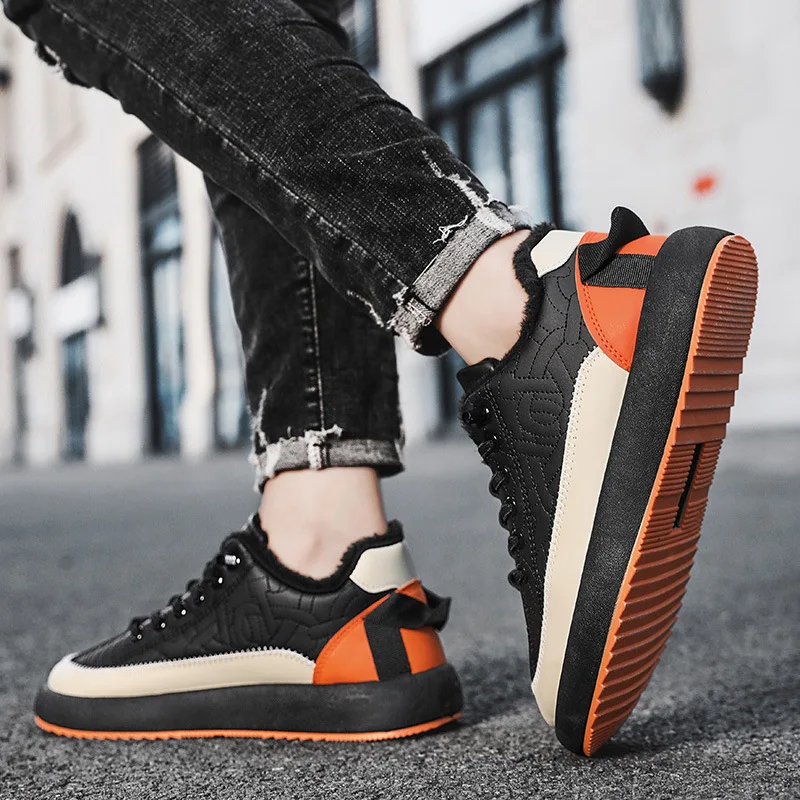 Luxury Designer lace-up Shoes Office Mens Casual Low Vintage Leather platform men’s Platform Sneakers plush Waterproof anti slip