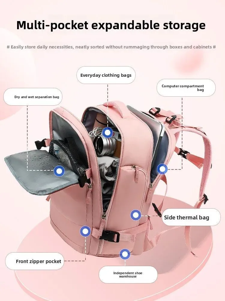 Motorcycle Backpack Expandable 15.6 Inch Laptop Travel Bag Large Capacity Oxford Fabric for Riding Hiking Commuting Carry On