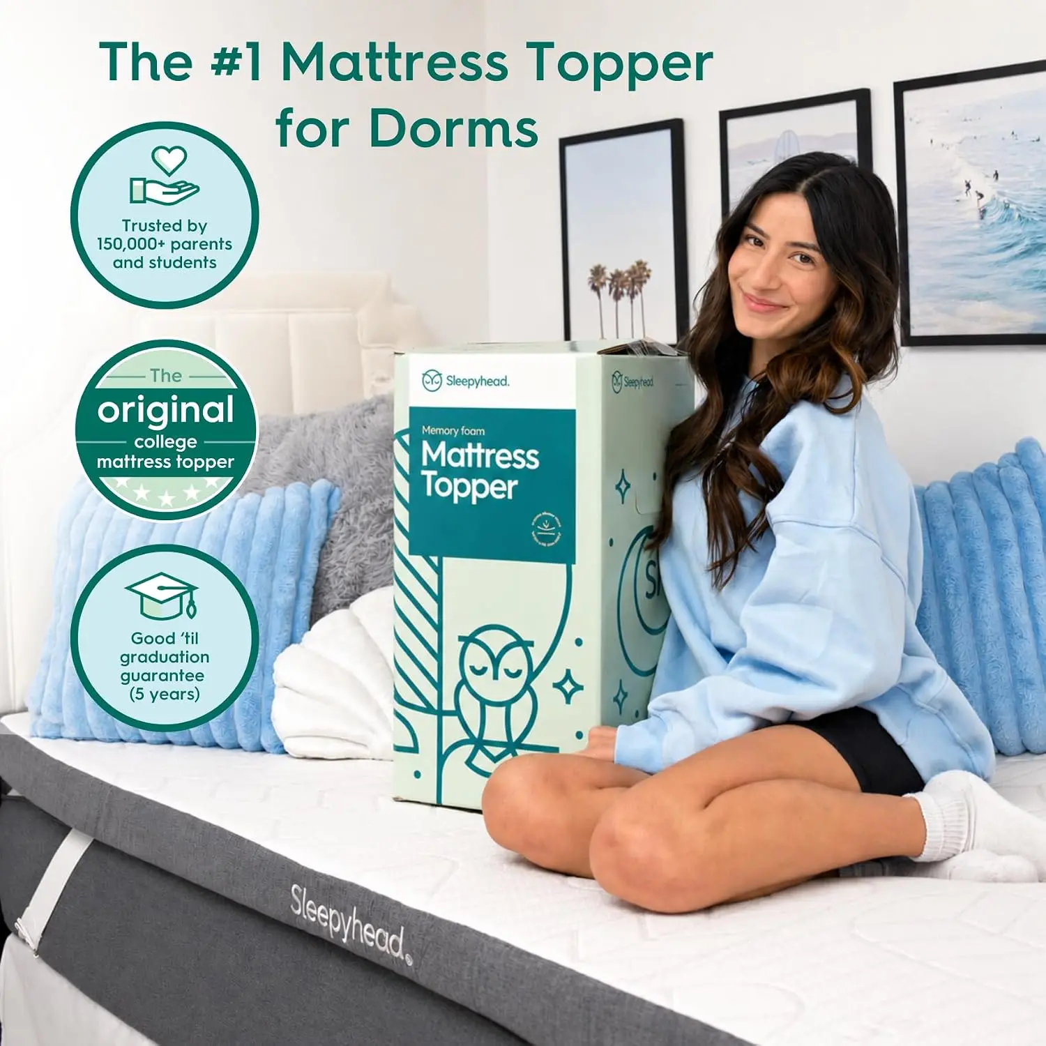 Twin XL 2 Inch Cooling Gel Memory Foam Mattress Topper, Pressure Relief, Removable Washable Cover, CertiPUR-US Certified, Perfect for College Dorm