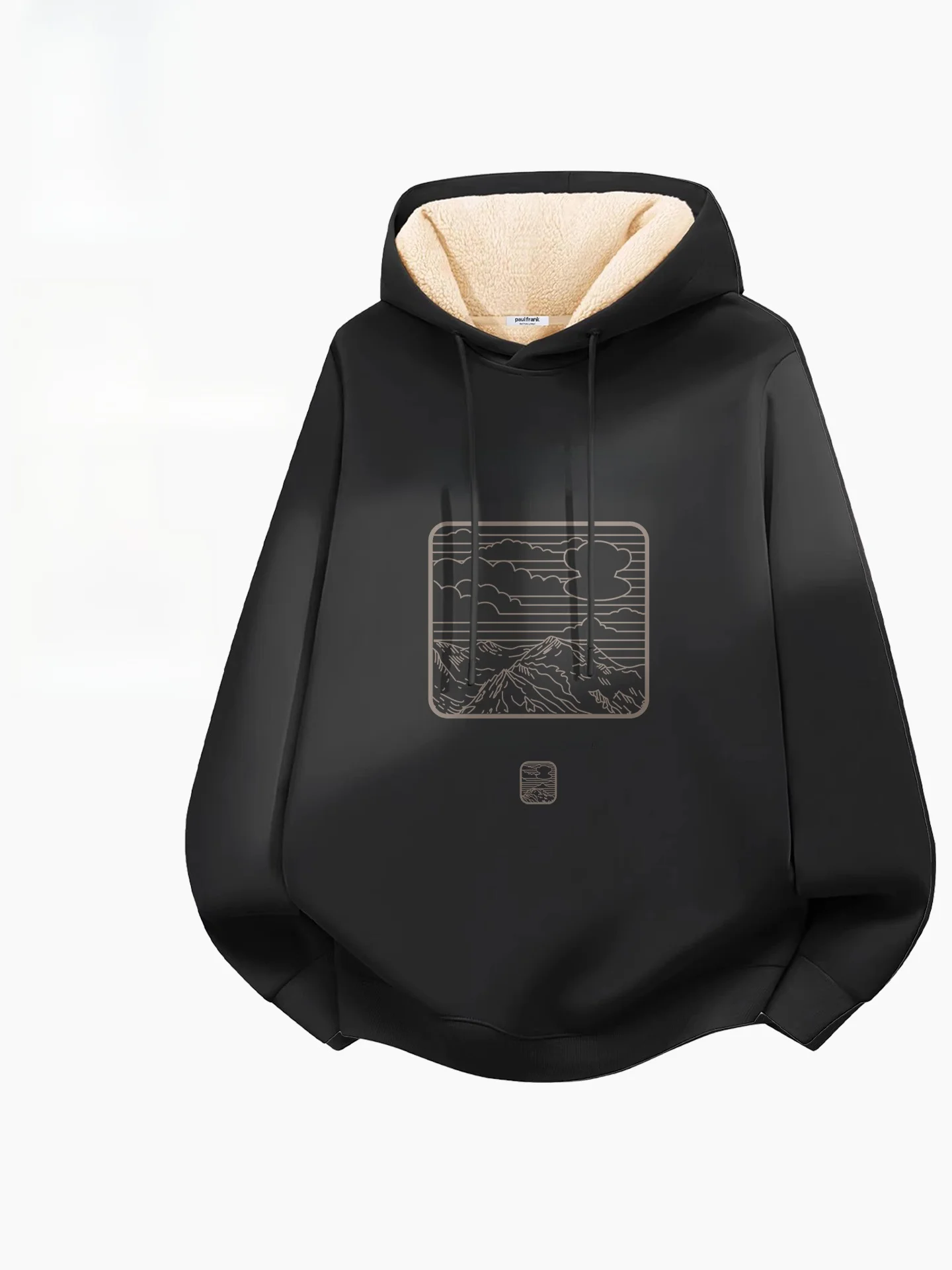 

Hooded Lamb Velvet Fce Lined Thiened Men's Sweatirt Winter Warm Casual Sle Youth ular Brand X