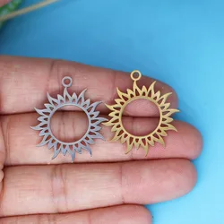3pcs Sun Energy Symbol Stainless Steel Planet Charm Pendants Fit Making DIY Metal Jewelry Handmade Craft Material