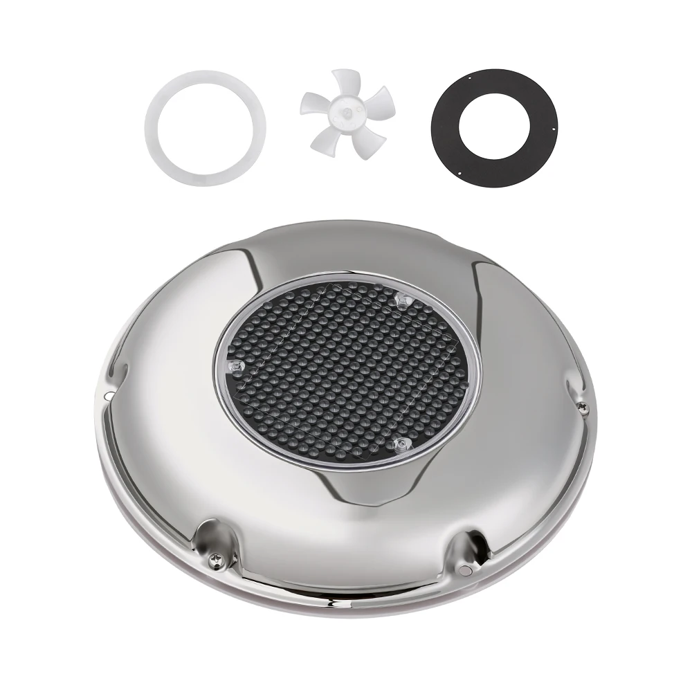 Small Solar Powered Exhaust Vent Fan Dual Use Exhaust Ventilator for Caravan RV Yacht Boat PC Housing W/Battery Control Switch