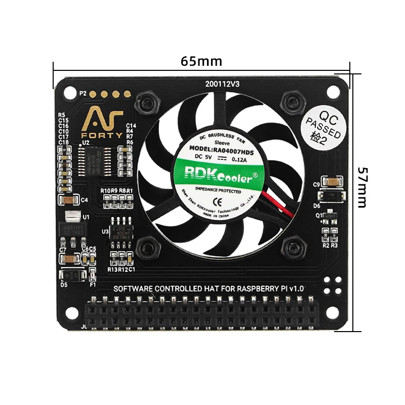 Argon FAN HAT for Raspberry Pi 4B 3B+ 3B Temperature Control Fan with Function Power Button support Argon NEO Case for Pi 4B