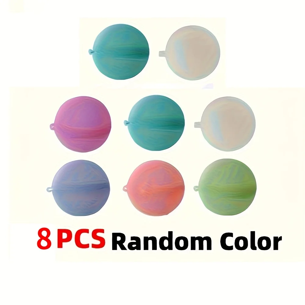 8 قطعة بالونات المياه الجديدة القابلة لإعادة الاستخدام إعادة الملء بالون المياه ملء سريع الذاتي ختم قنبلة المياه سبلاش كرات للأطفال حمام سباحة #5