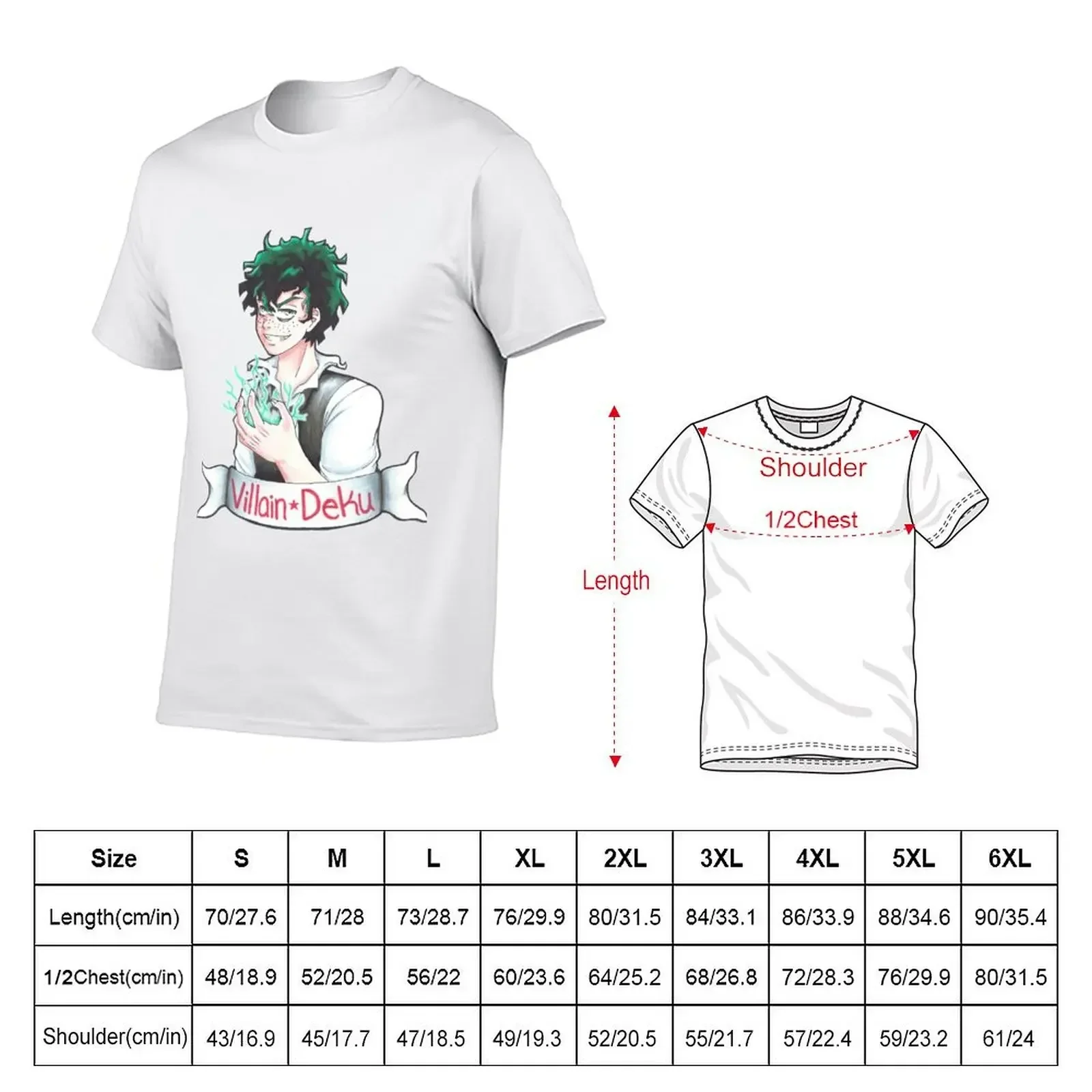 Villain Deku T-Shirt anime clothes quick drying shirts graphic tees mens graphic t-shirts