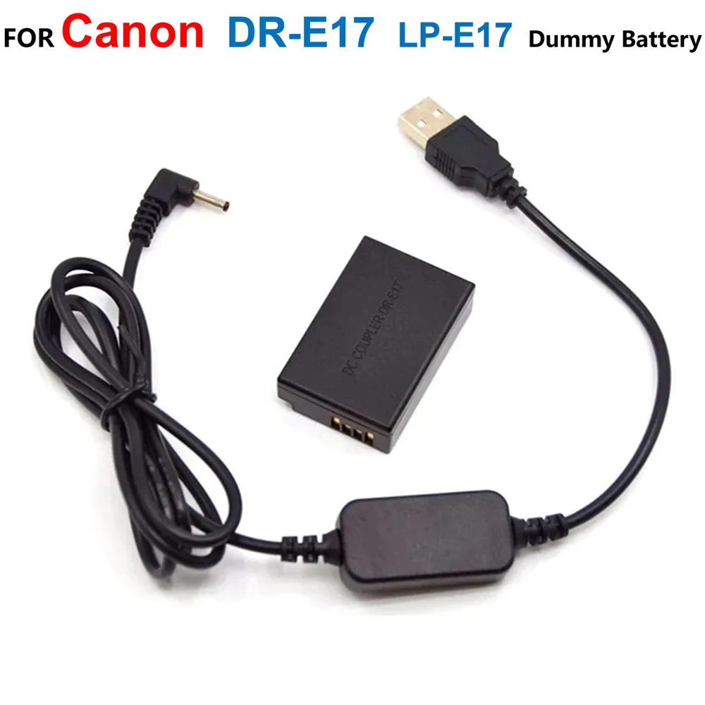 

5V USB Power Cable Adapter+DR-E17 DC Coupler LP-E17 Fake Battery For Canon EOS M3 M5 M6 EOS-M3 EOS-M5 EOS-M6 M6 Mark II Camrea