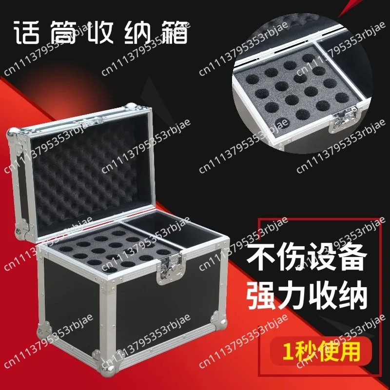 Microphone Storage Air Case Cabinet Wireless Headset Lavalier Fanny Pack Handheld Microphone Receiver Aluminum Alloy Microwave