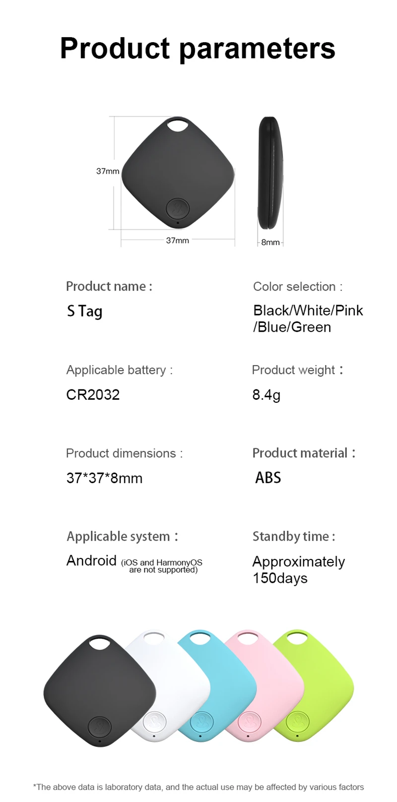 Mini Android GPS Tracker Tag Google Find Anti Loss Global Positioning Locator Compact Portable Long Battery Life for Pet Wallet