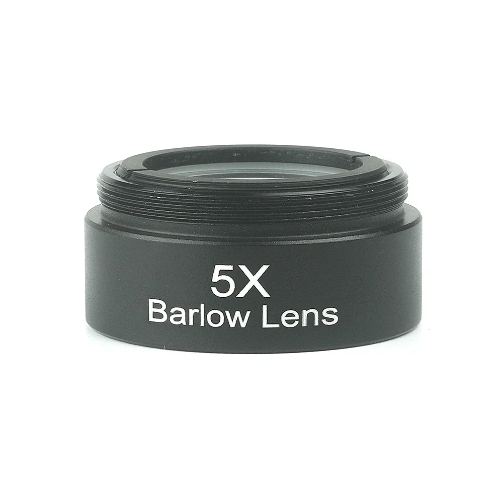 1.25 Inch 5X Barlow Lens FMC Optical Glass With Front Fine M28*0.6mm Filter Threads for Astronomical Telescope Eyepiece