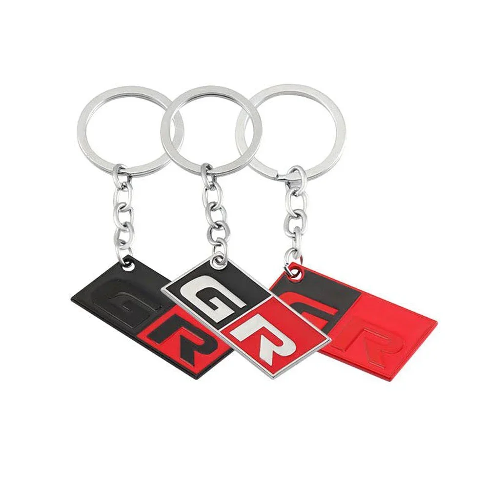 GR SPORT Logo Car Accessories Zinc Alloy Auto Keychain Key Ring For Toyota TOYOTA HV YARiS RZ RC RS Prius Lexus Supra GR86 VIOS