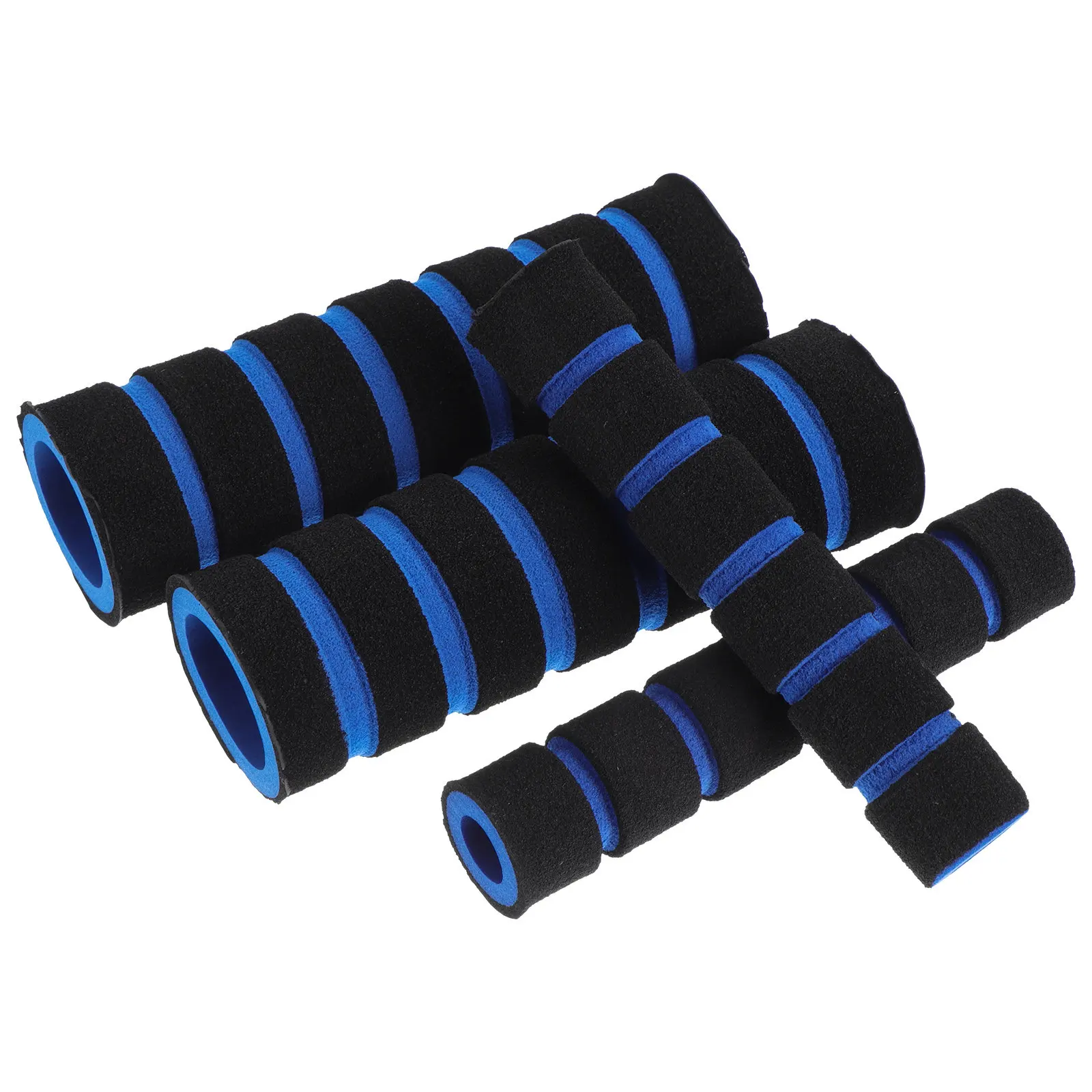 

4Pcs Anti-Slip Sponge Handlebar Grips Blue Comfortable Motorcycle and Mountain Bike Grip Covers Reduction Hand Fatigue