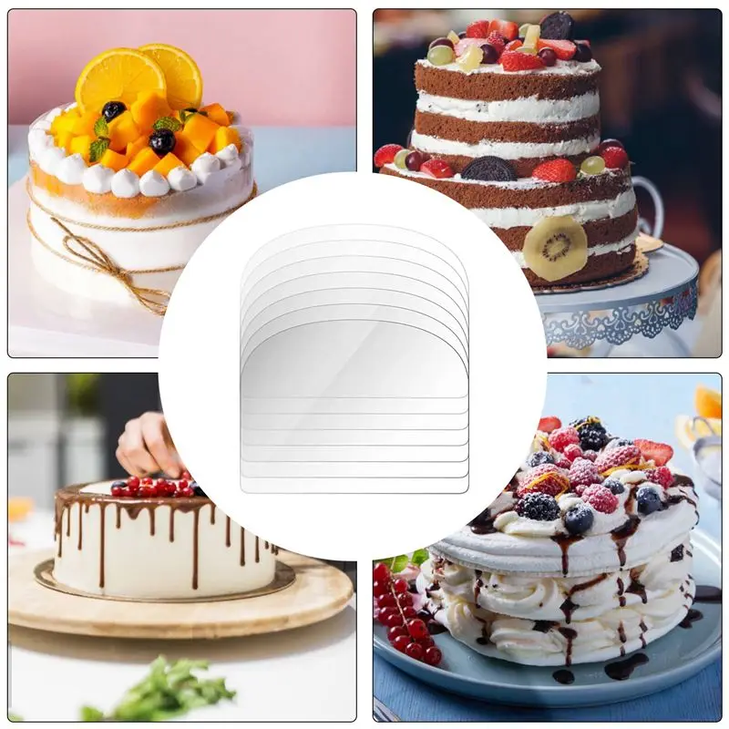 ABJO-13PCS Transparent Cake Cream Scraper Flexible Plastic Icing Spatula Buttercream Smoother Cake Decorating Tools Baking