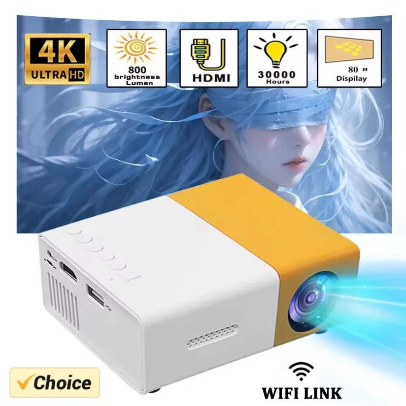 2024 New YG300 Mini LED Projector Yg300 Upgraded Version 1000 Lumen 320x240P HDMI-compatible USB Audio Home Media Player Beamer