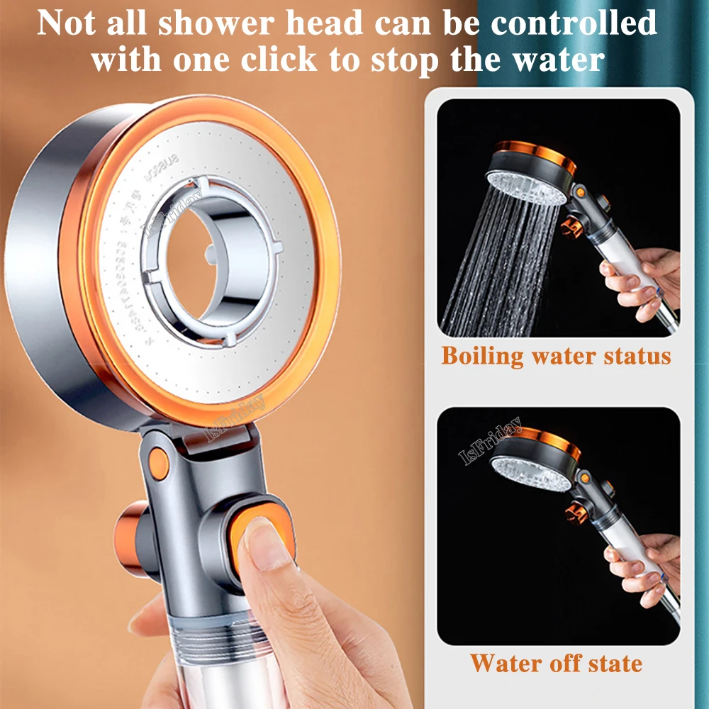 Double Sided Rainfall Shower 3 Modes Adjustable Nozzle Sprayer Strong Current Shower Head Filter For Shower Water Saving