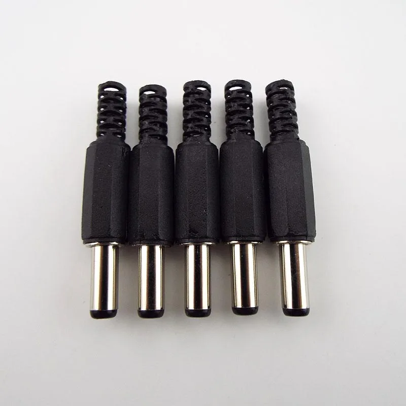 Colokan adaptor pengisian daya kabel Jack catu daya Pria DC 9mm 14mm konektor listrik soket 5.5mm x 2.1mm untuk proyek DIY